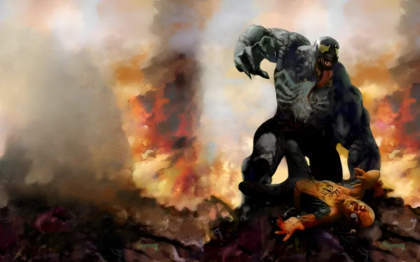  Zombie Venom Kills Spider-Man by Arthur Suydam