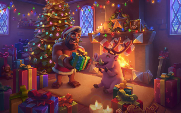 video game Clash of Clans Christmas Gaming HD Desktop Wallpaper | Background Image