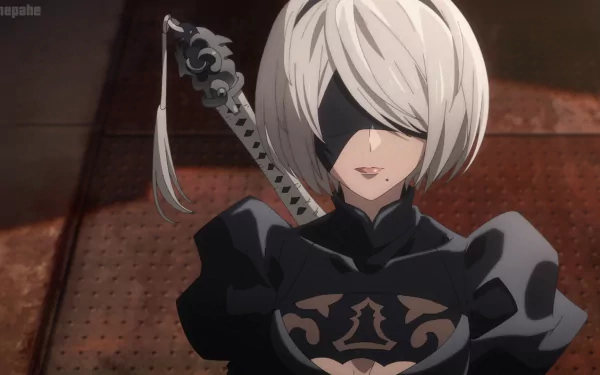 YoRHa No.2 Type B Anime NieR:Automata Ver 1.1a HD Desktop Wallpaper | Background Image