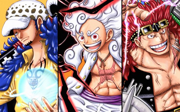 Anime One Piece Trafalgar Law Monkey D. Luffy Gear 5 Eustass Kid HD Wallpaper | Background Image