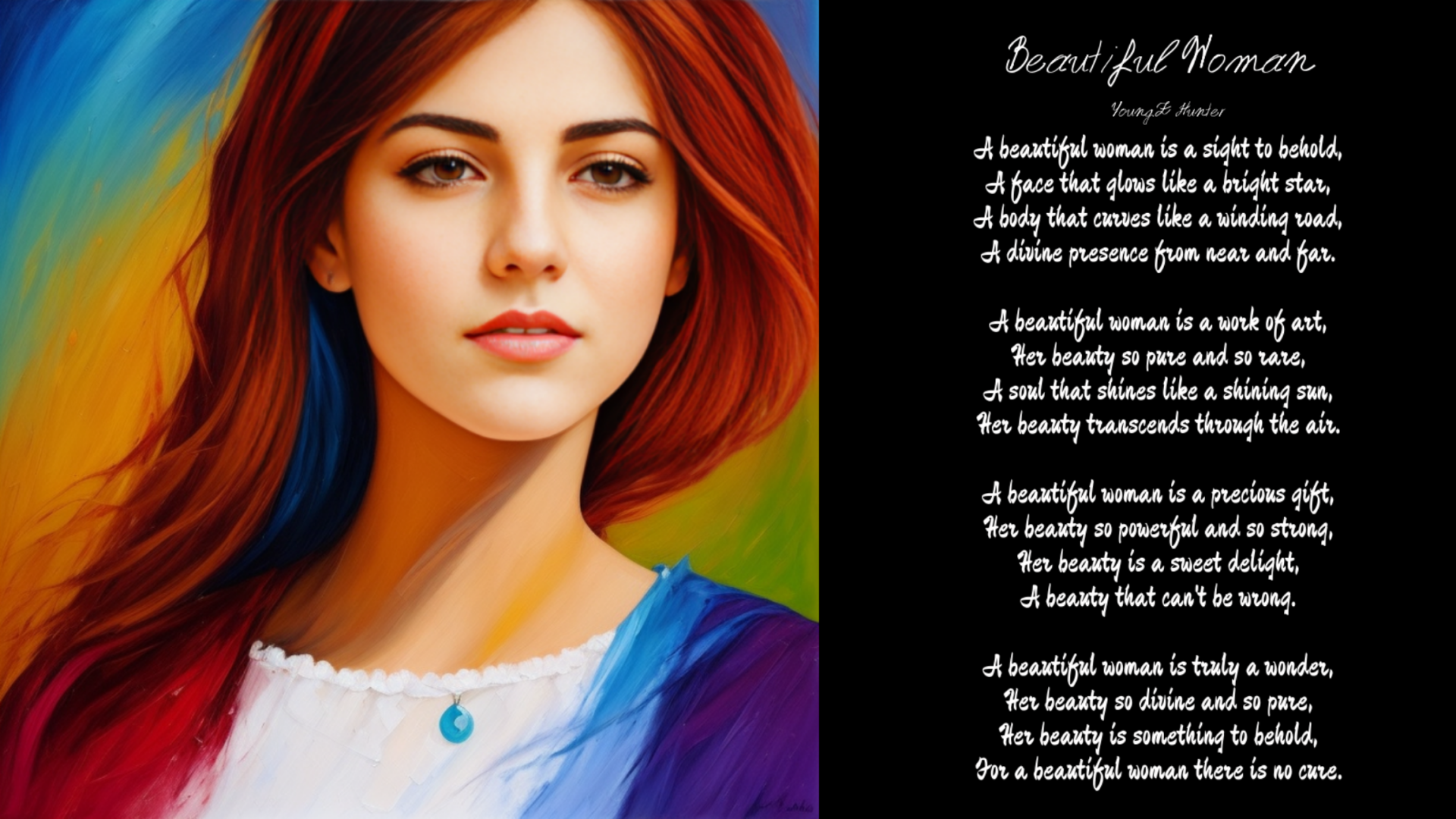 Retro Style Beautiful Woman and Poem by Young.Z Hunk