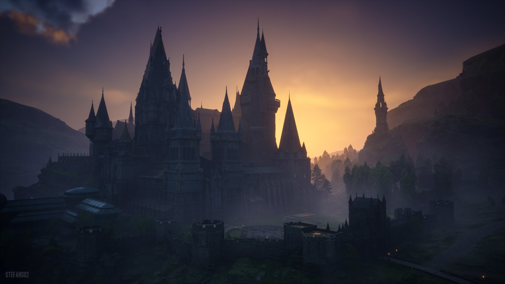 Hogwarts Legacy / Hogwarts at Dawn by StefanS02