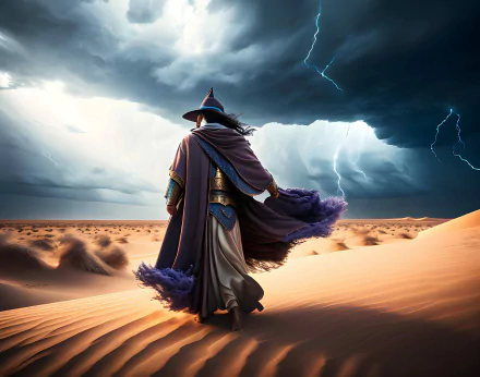  A wizard in the stormy desert