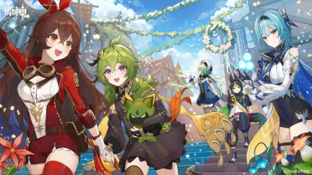 Eula (Genshin Impact) Tighnari (Genshin Impact) Sucrose (Genshin Impact) Collei (Genshin Impact) Amber (Genshin Impact) video game Genshin Impact HD Desktop Wallpaper | Background Image