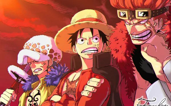 Eustass Kid Monkey D. Luffy Trafalgar Law Anime One Piece HD Desktop Wallpaper | Background Image