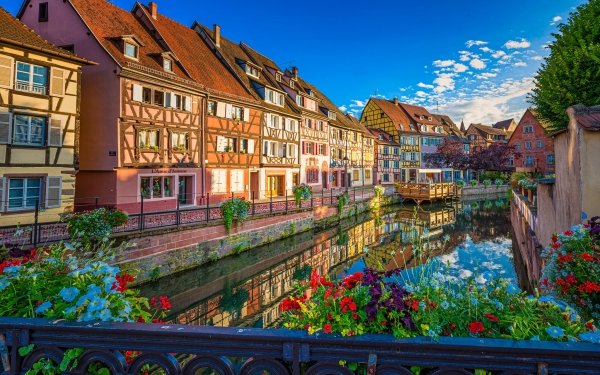 Man Made Colmar Towns France Canal HD Wallpaper | Background Image