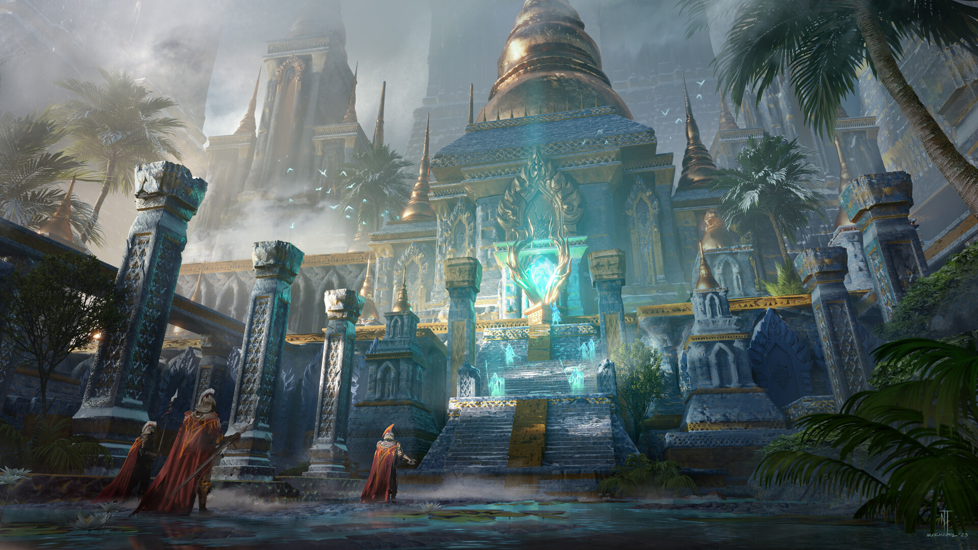 Blue Ancient Temple by Nutchapol Thitinunthakorn