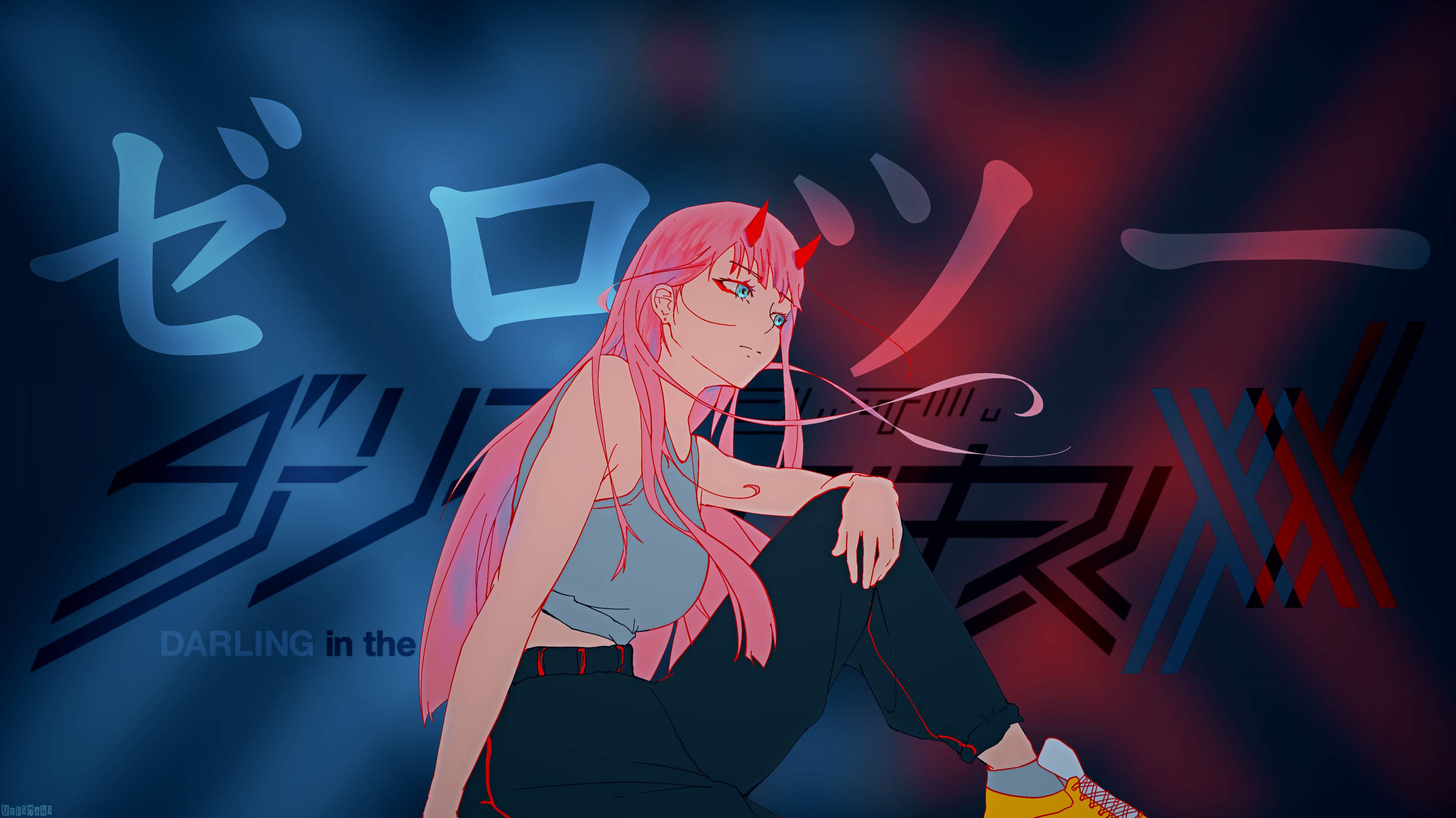 darling in the franxx zero two with background of clouds and sky hd anime  Wallpapers  HD Wallpapers  ID 42449