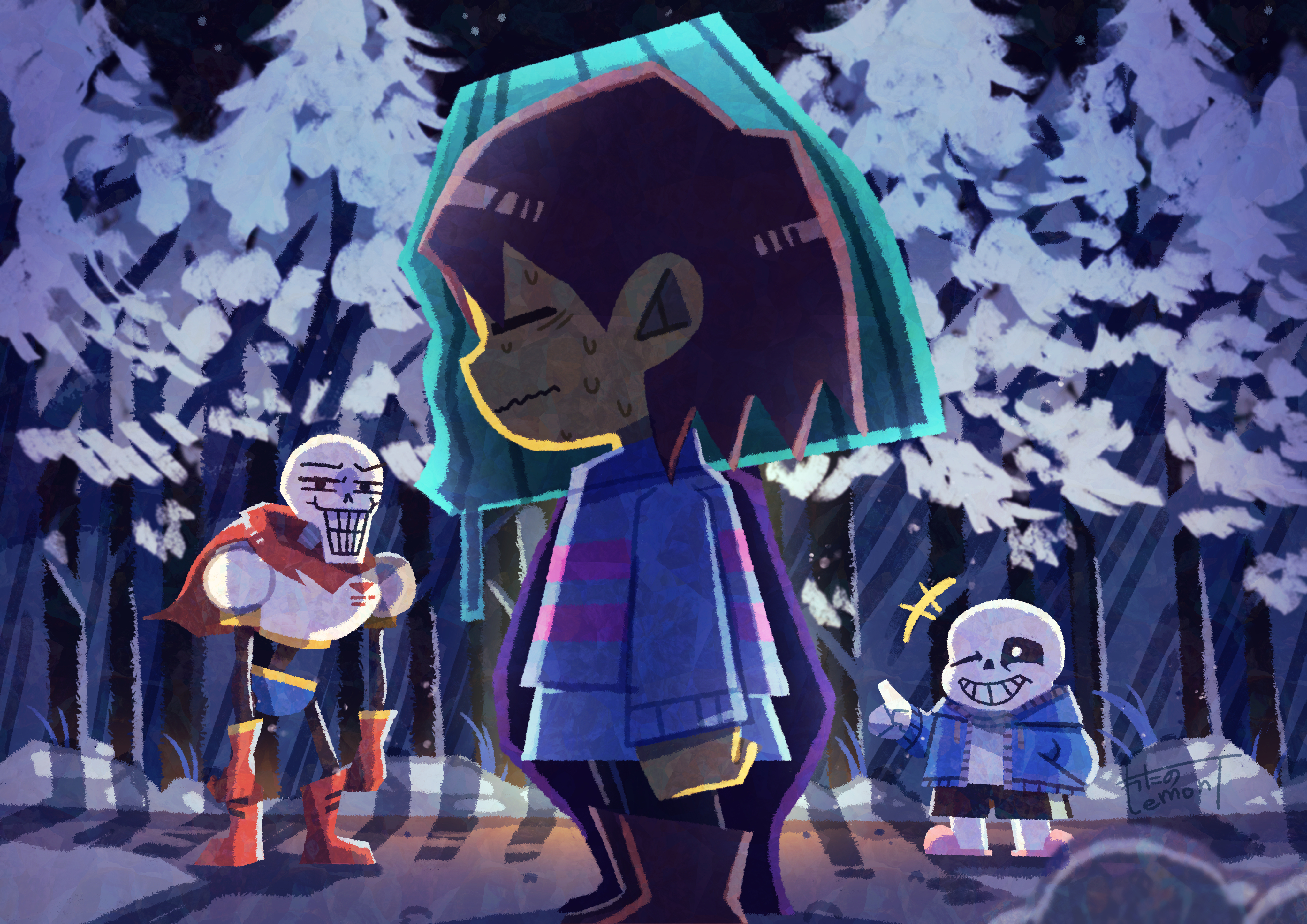 Undertale, Frisk, Sans, fighting HD wallpaper