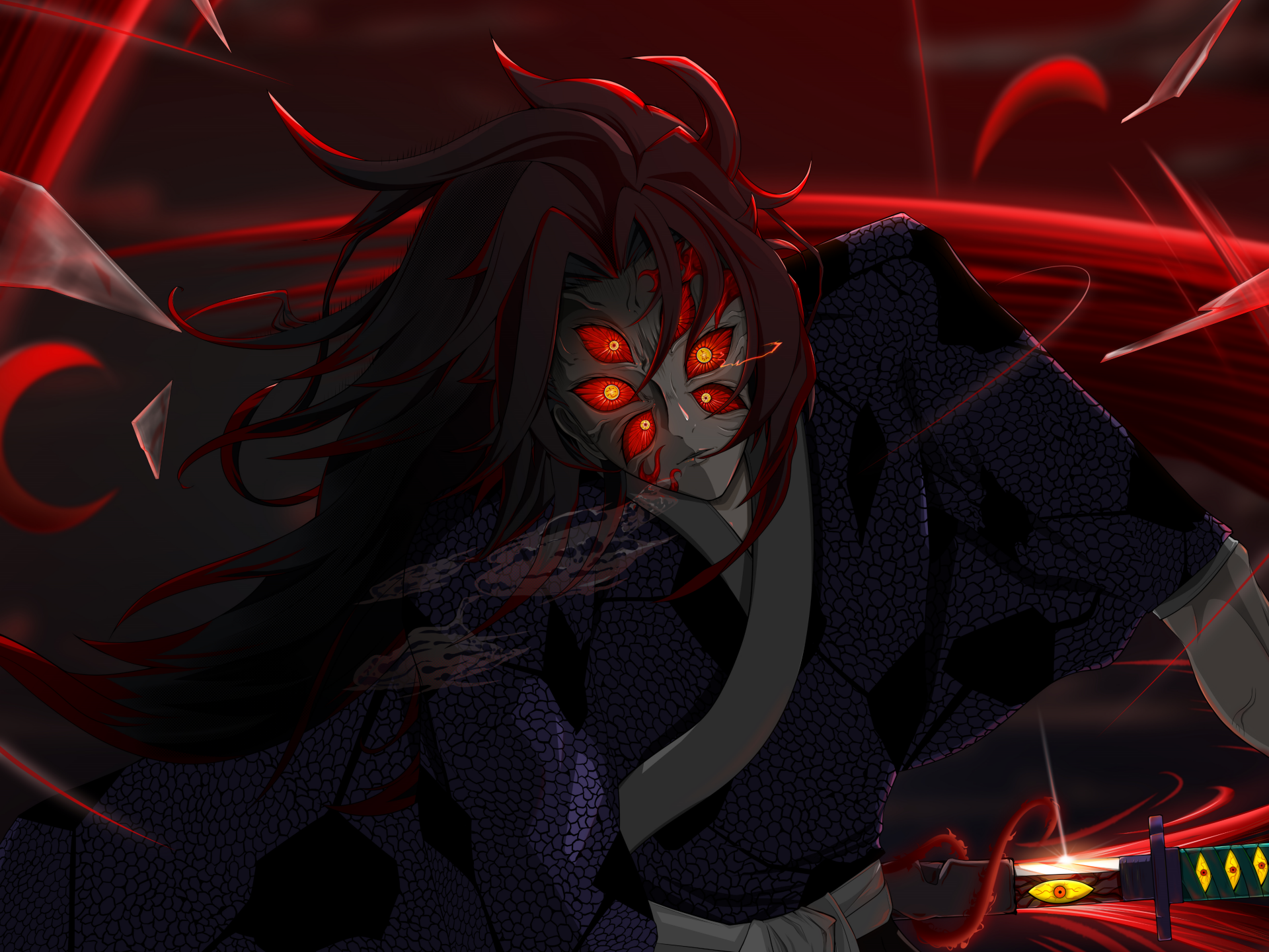 Wallpaper ID 526948  Kokushibou Demon Slayer Demon Slayer Kimetsu no  Yaiba Anime 4K free download