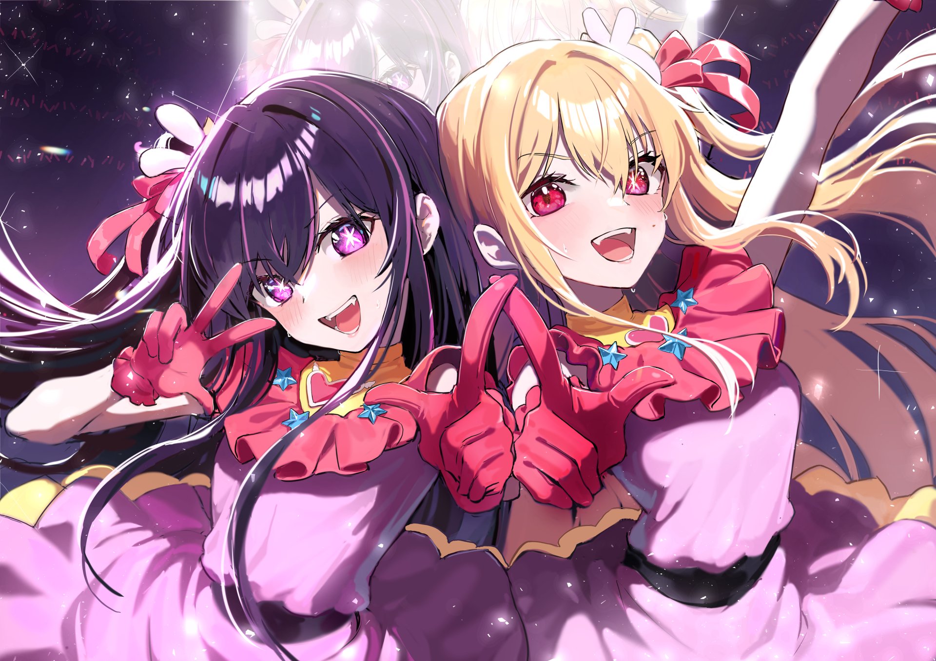 HD Wallpaper of Ruby and Ai Hoshino from Oshi no Ko by BADA