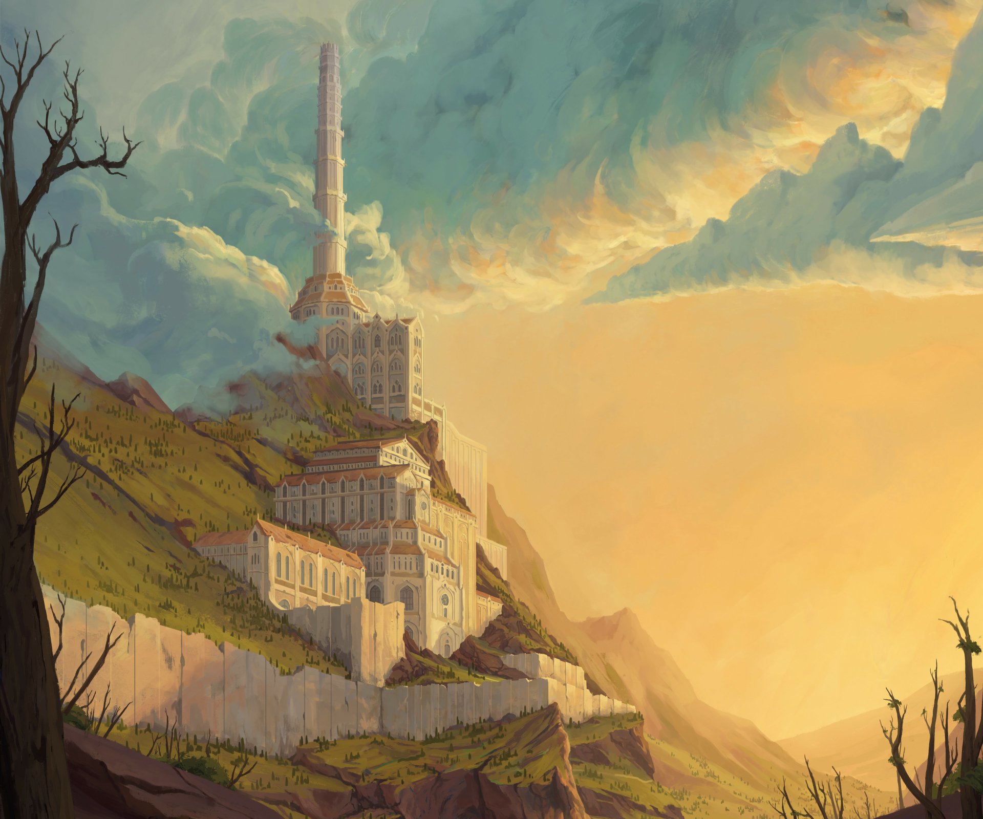 Skyward Citadel — 4K Ultra HD Fantasy Castle by Jom Ongpin | 3840x3200 ...