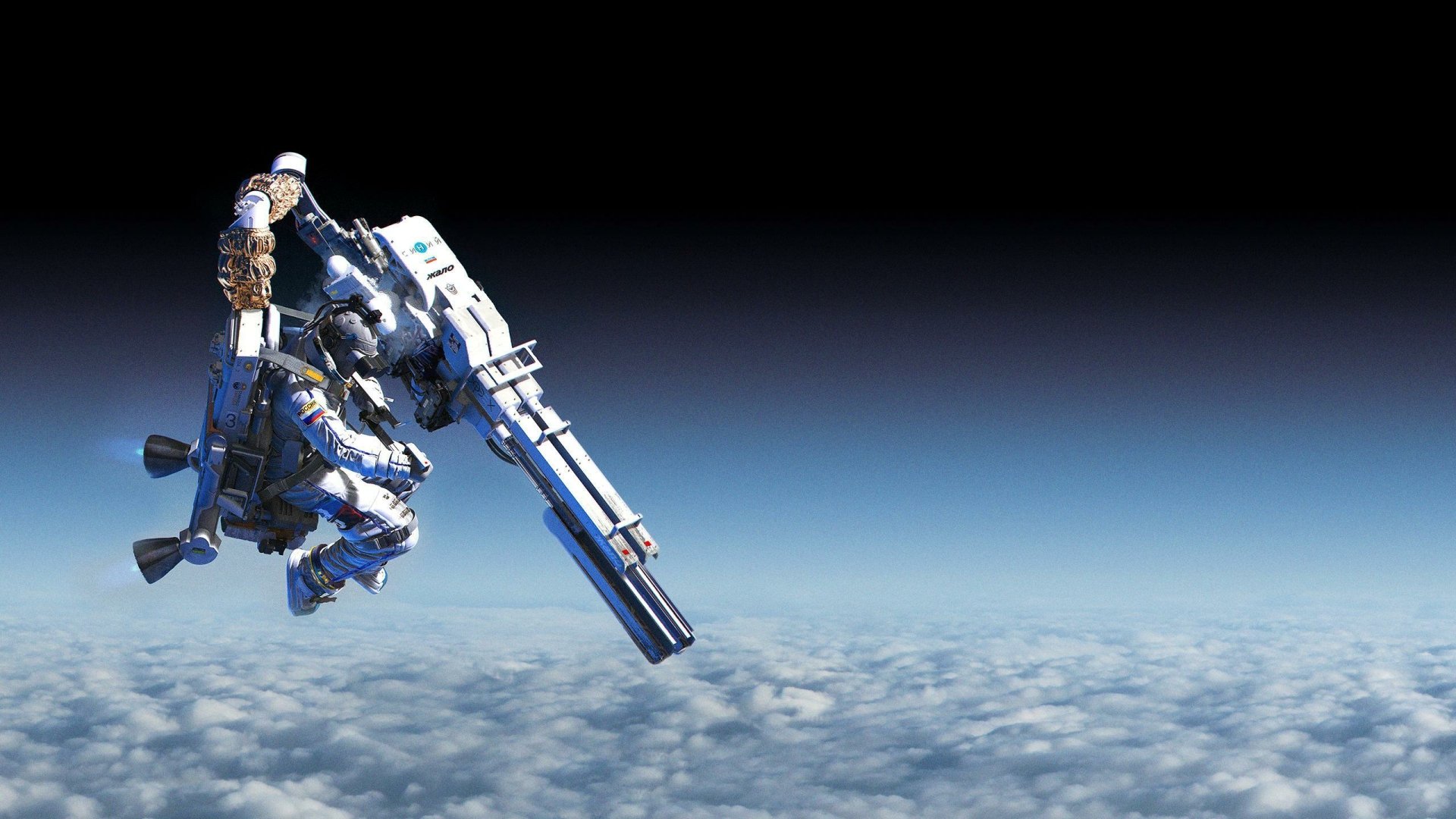Download Astronaut Sci Fi Weapon HD Wallpaper by Lars Sowig
