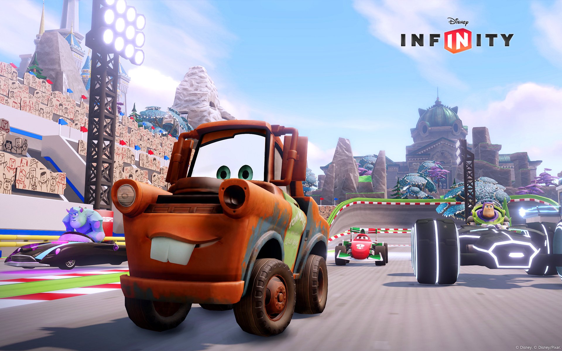Download James P. Sullivan Buzz Lightyear Francesco Bernoulli Mater (Cars) Video Game Disney Infinity HD Wallpaper