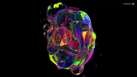  Chiptos X 4k Robot Psychedelic Computer PC Case NFT Wallpaper Glass Motherboard Desktop Background