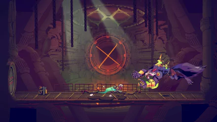 A high-definition wallpaper from CONVERGENCE: A League of Legends Story, featuring a dramatic scene with characters engaged in an intense moment in a stylized environment.