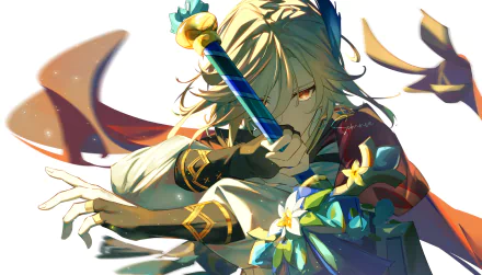 HD PC desktop wallpaper featuring Kaveh from the video game Genshin Impact, showcasing intricate details and vibrant colors of the character.