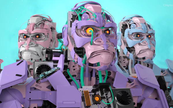  Chiptos X 3D Robot Kong Mecha Gorilla Troop Robot 4K NFT Wallpaper Desktop Background