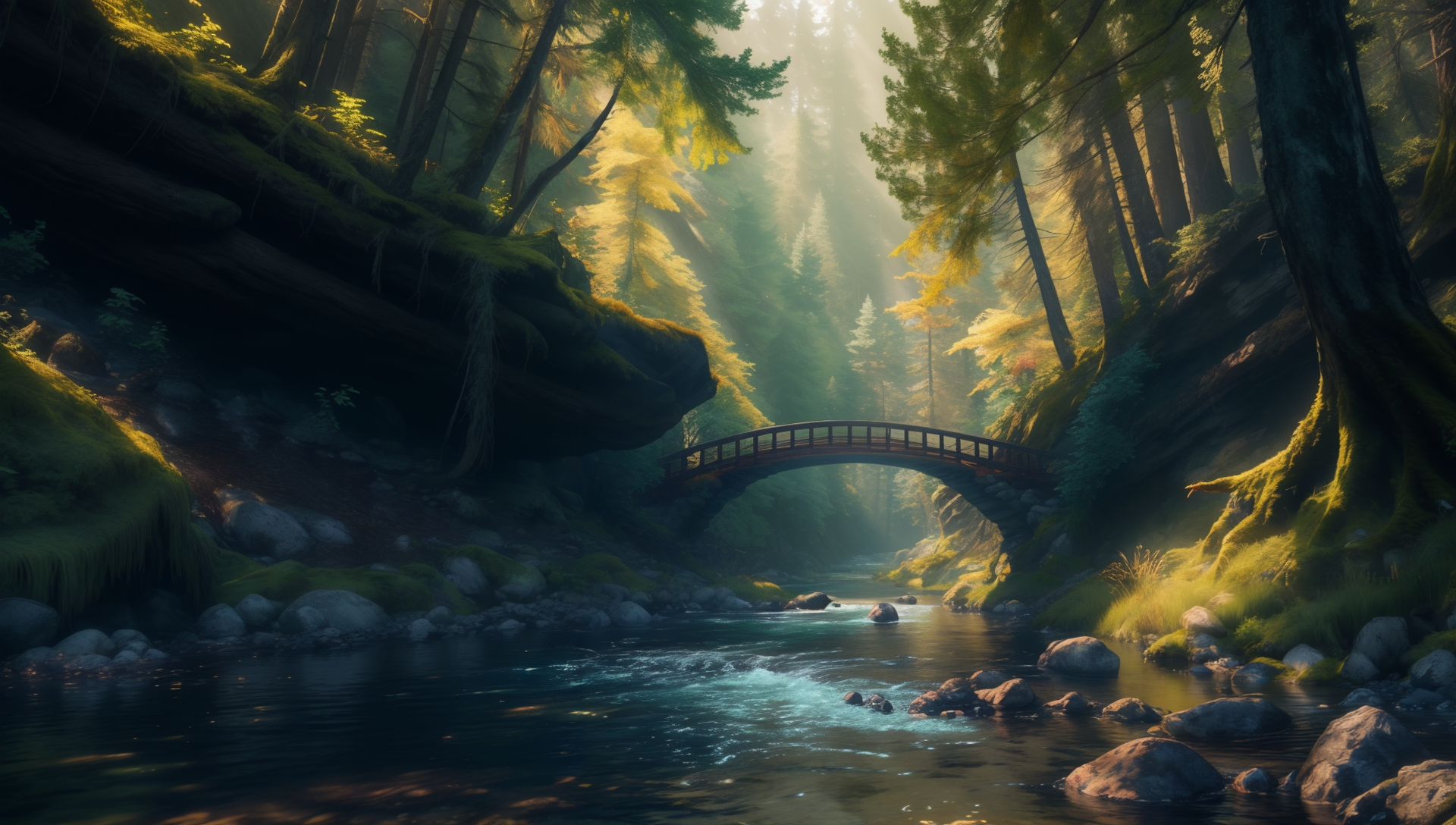 Fantasy Landscapes Elven City Digital Print Screen Saver Fantasy Art Trail  Fantasy Forest River 