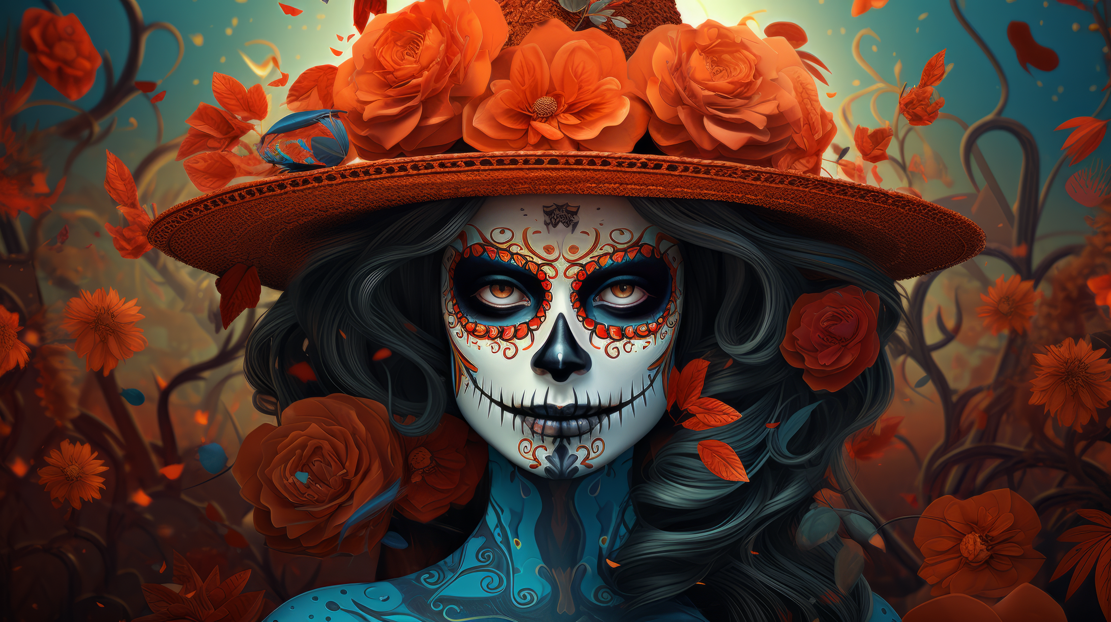 Artistic Sugar Skull HD Wallpaper | Background Image