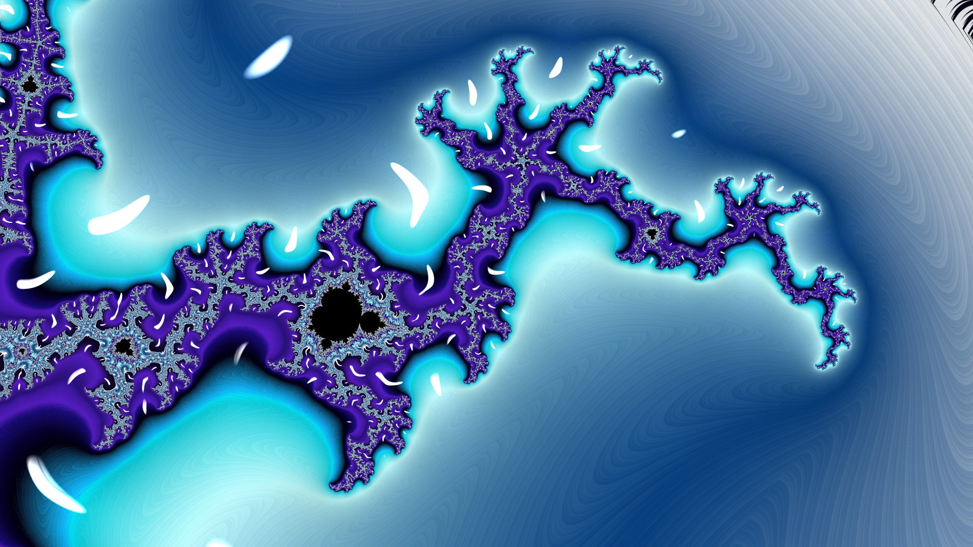 Fractal Art for your Desktop - Cyan & Purple Ice Corals by Dr-Pen