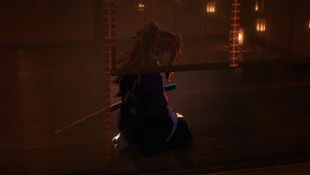 HD PC desktop wallpaper featuring Kokushibo from Demon Slayer: Kimetsu no Yaiba, depicted in a dark, atmospheric anime scene with traditional Japanese elements.