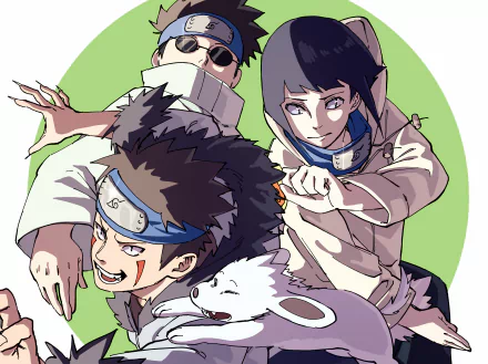 Shino Aburame Hinata Hyuga Kiba Inuzuka Anime Naruto HD Desktop Wallpaper | Background Image