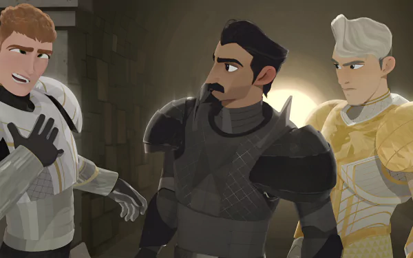 HD wallpaper featuring characters from Nimona in a castle setting for desktop background.