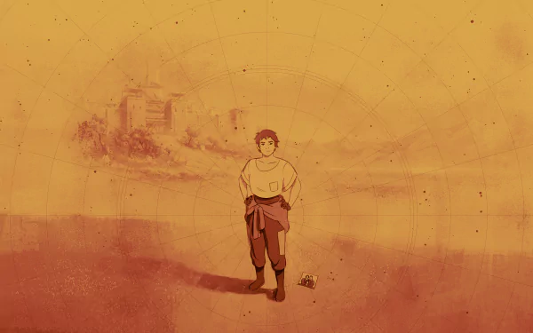 HD desktop wallpaper from Starfield video game, featuring a stylized character in a futuristic landscape under a golden dome.