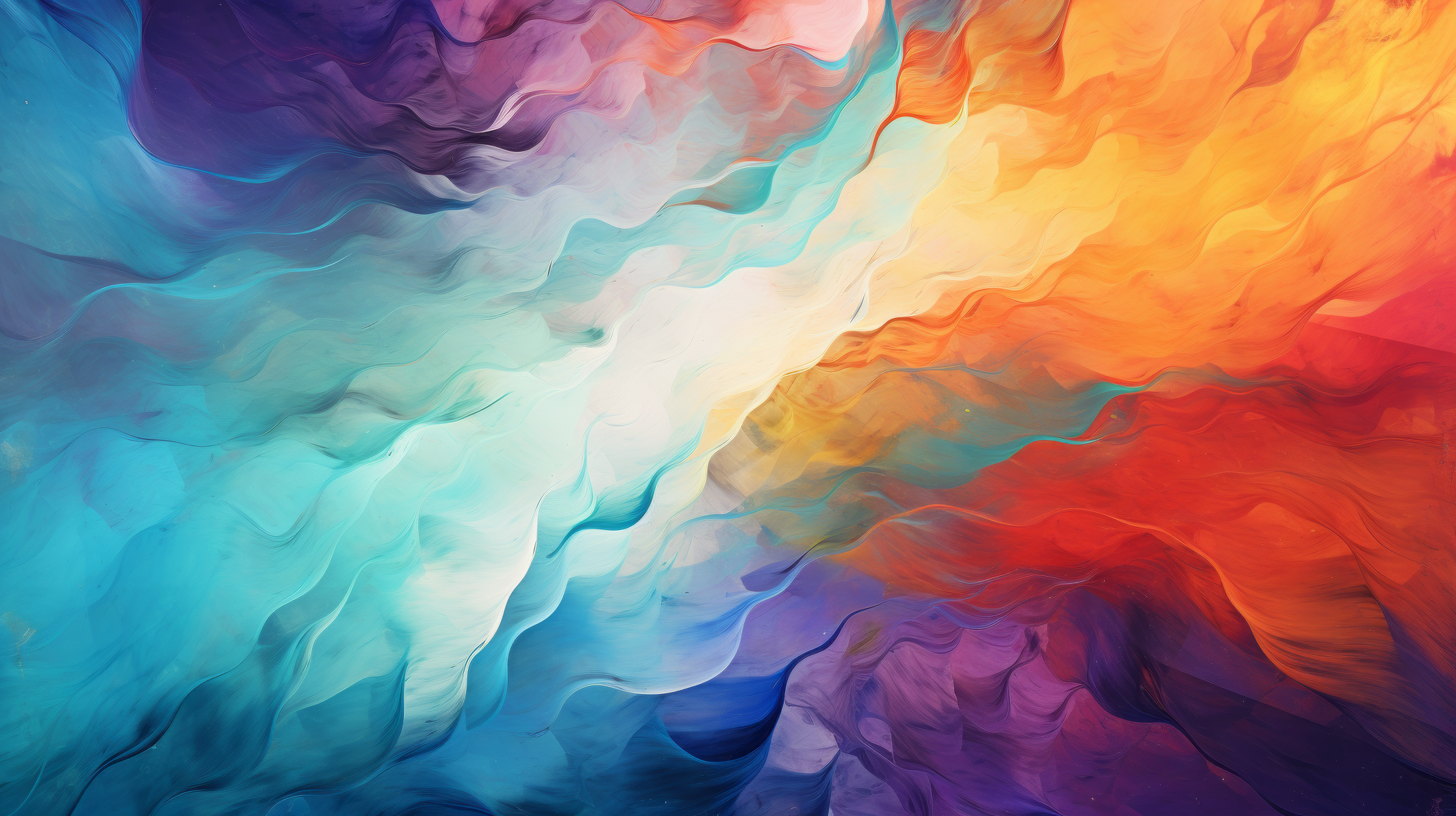 HD desktop wallpaper featuring a vibrant, abstract color palette with flowing hues of blue, purple, and orange.