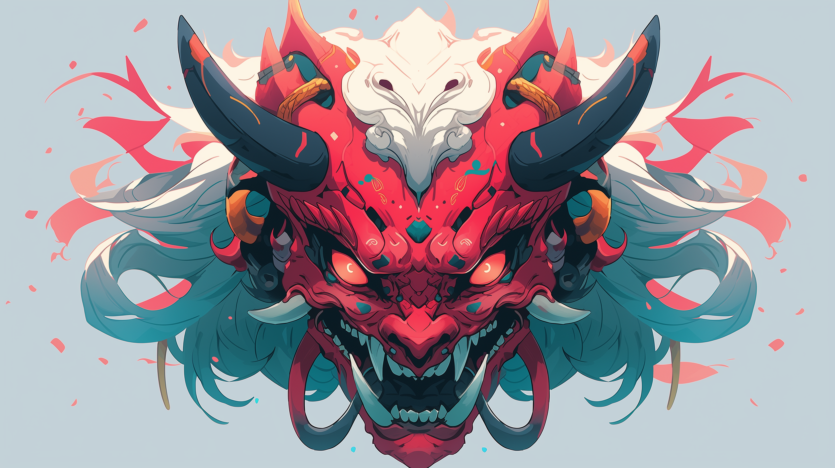 Stunning HD Oni Mask Wallpaper for Desktop Background by Laxmonaut