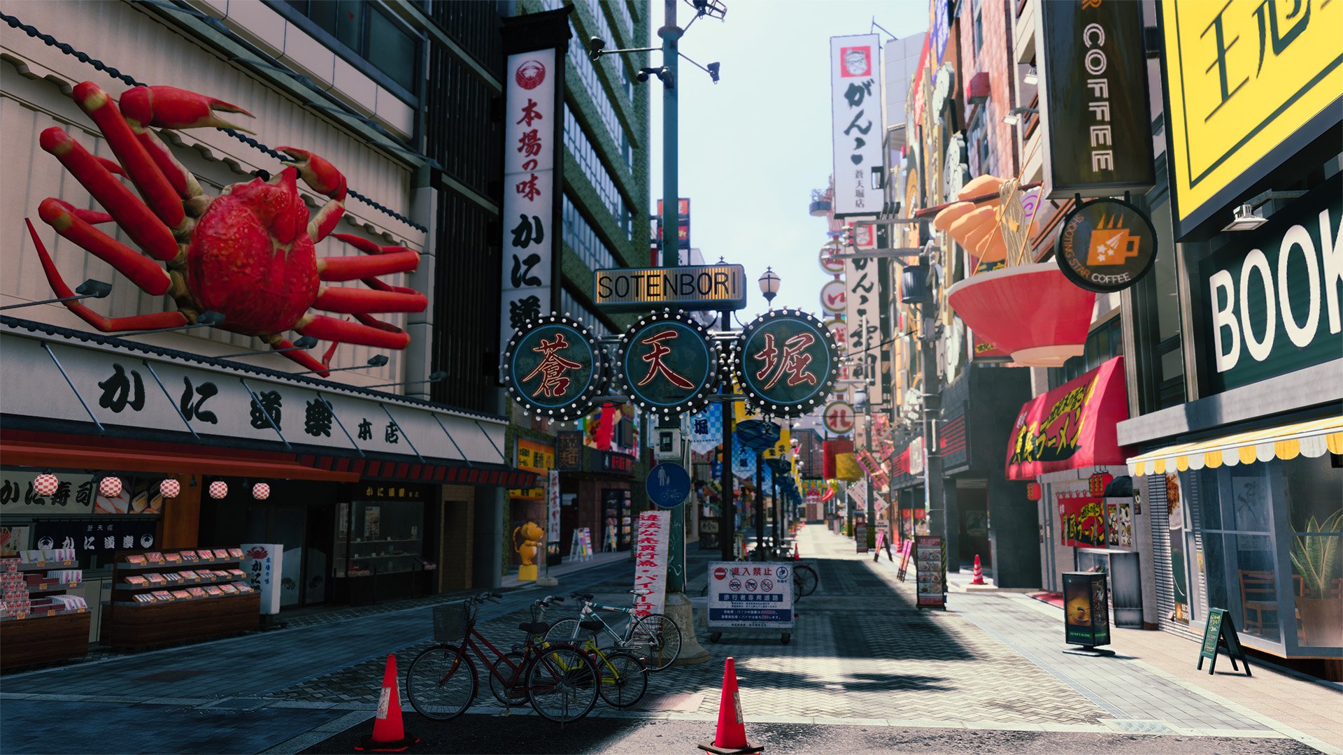 HD wallpaper of a vibrant street scene from Like a Dragon Gaiden: The Man Who Erased His Name for desktop background.