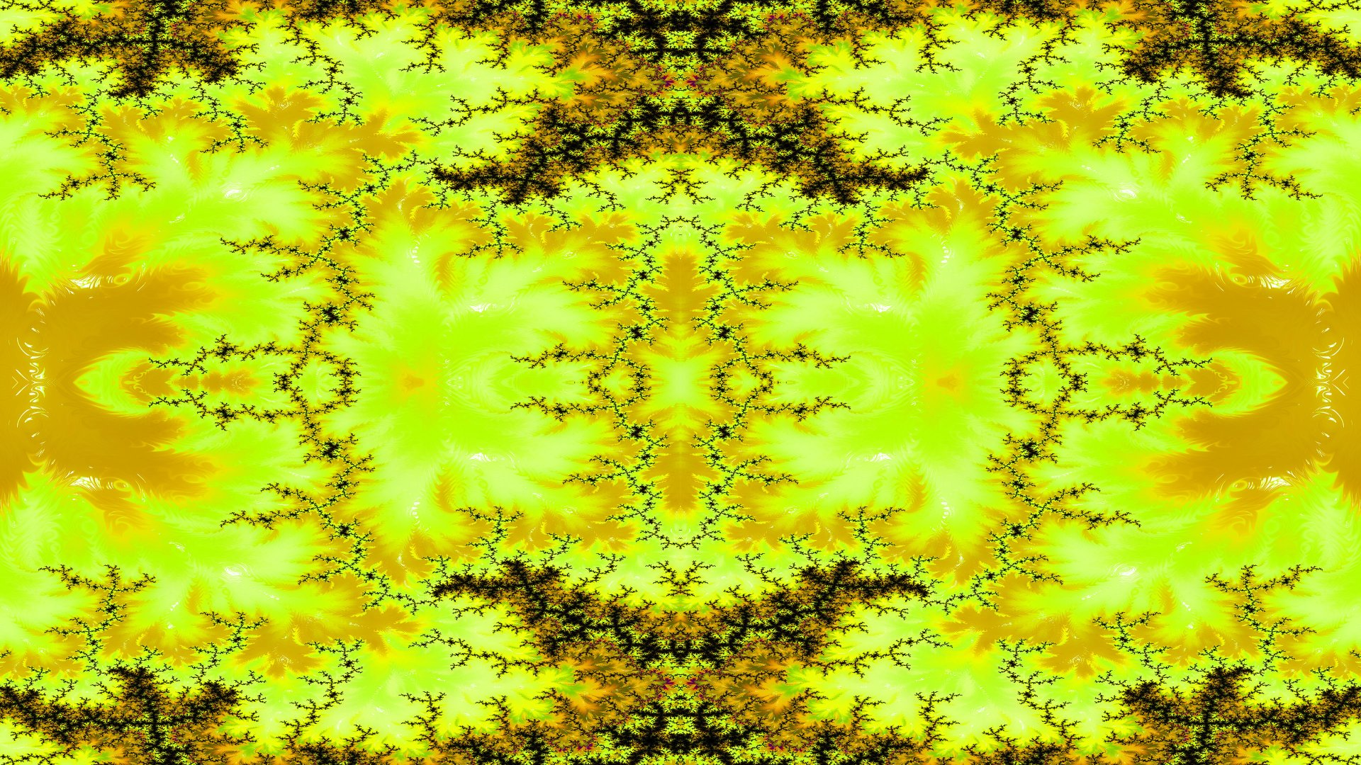 A trippy, psychedelic green fractal design with abstract, symmetrical patterns rendered in 4K Ultra HD, creating a vibrant and immersive desktop wallpaper.