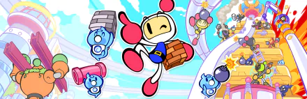 HD wallpaper featuring colorful Super Bomberman R 2 characters for desktop background.