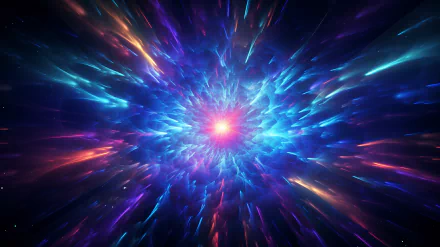 Vibrant cosmic explosion with vivid blues and purples - HD space-themed desktop wallpaper