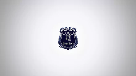 Minimalist 4K Ultra HD PC desktop wallpaper with the Everton F.C. crest centered on a subtle gray gradient background.