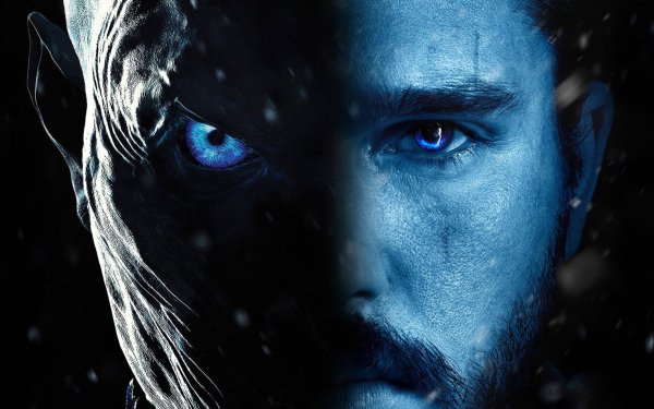 HD wallpaper featuring a fantasy character with piercing blue eyes, inspired by Game of Thrones themes, ideal for desktop background.