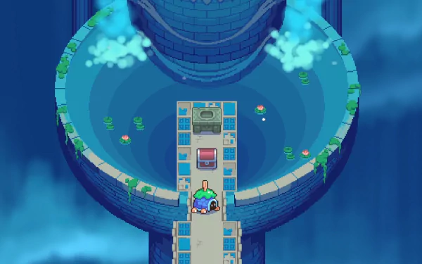 HD desktop wallpaper of Moonstone Island scene with mystical altar and water features for a captivating background.