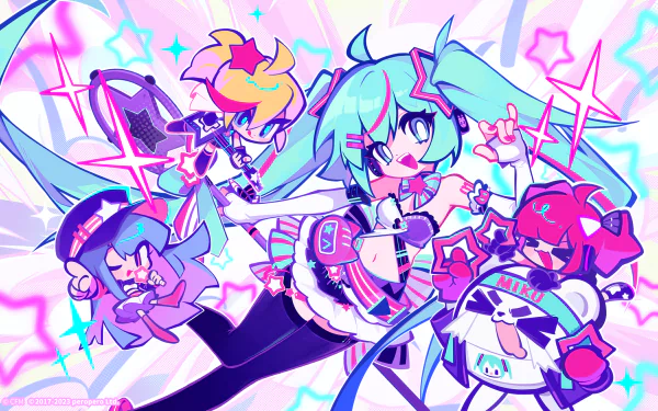 Hatsune Miku Rin (Muse Dash) Buro (Muse Dash) Marija (Muse Dash) video game Muse Dash HD Desktop Wallpaper | Background Image