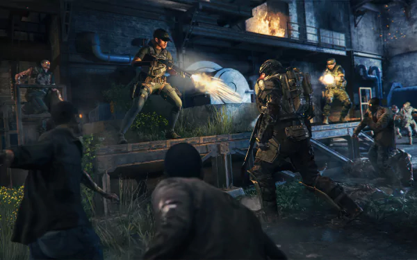 HD wallpaper featuring action-packed gameplay from Call of Duty: Modern Warfare III, with soldiers in a combat scene.