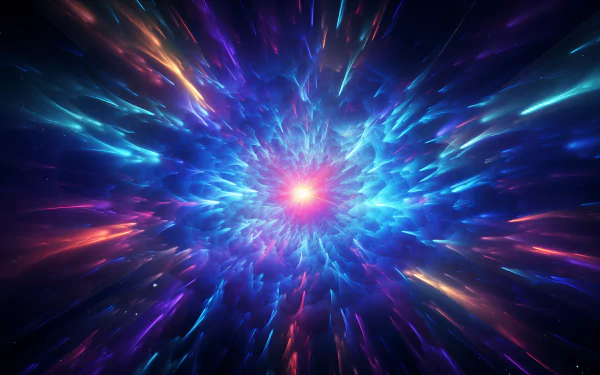 Vibrant cosmic explosion with vivid blues and purples - HD space-themed desktop wallpaper