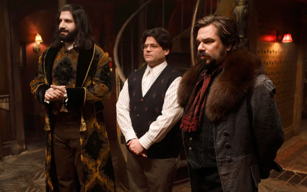 Kayvan Novak Matt Berry Harvey Guillén TV Show What We Do in the Shadows HD Desktop Wallpaper | Background Image