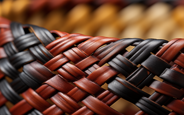 HD wallpaper of a close-up on a woven basket texture in warm colors.