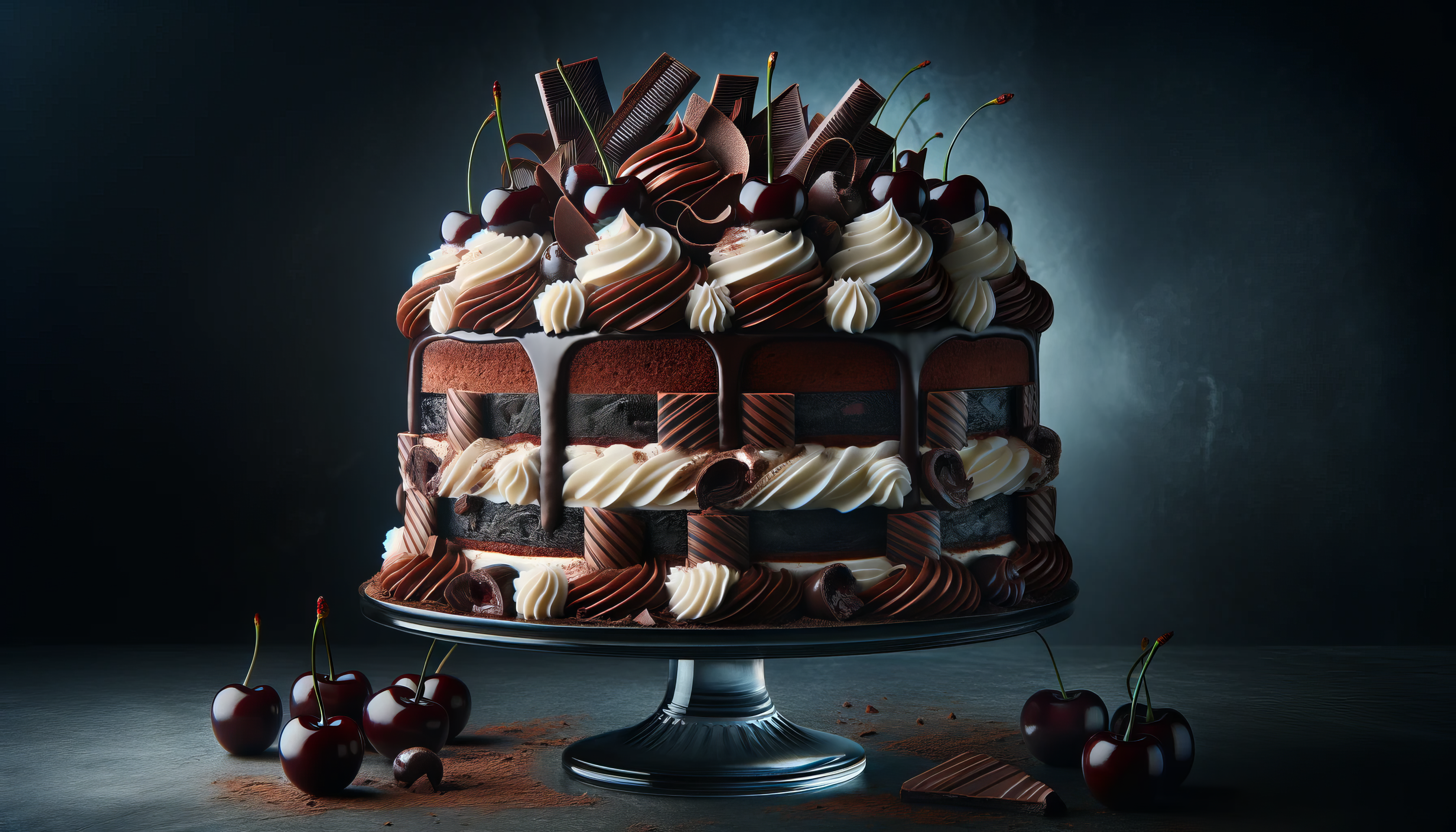 Black Cake Stacked In The Middle Of Dim Light Background, 3d Black  Background With A Podium And Light Beams From Above To Showcase Your  Product 3d Rendering, Hd Photography Photo, Podium Background