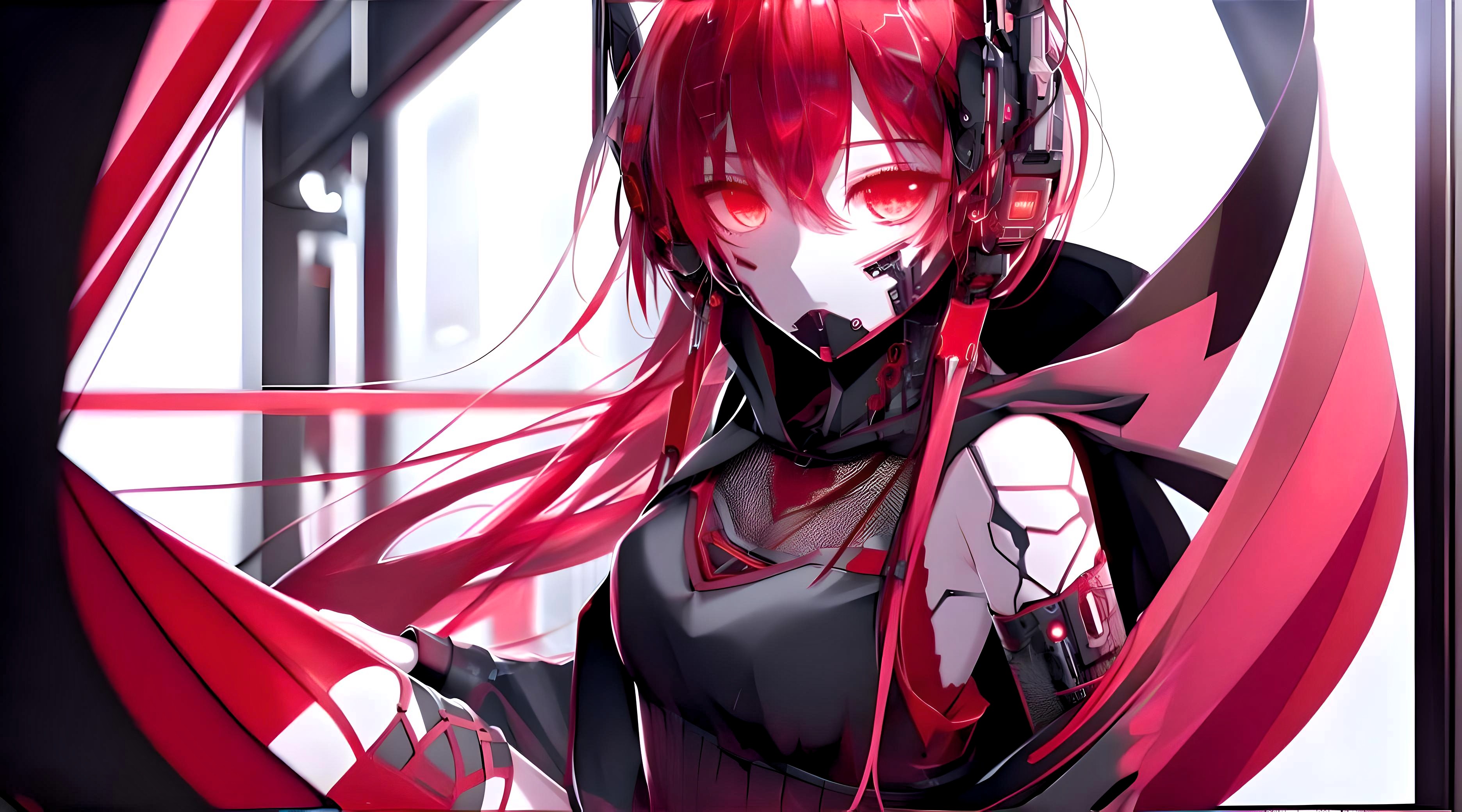 Download AI Art Cyberpunk Anime Girl Anime Girl HD Wallpaper by Gsus99