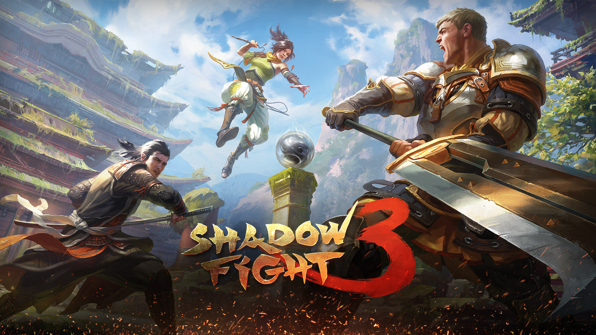 Shadow Fight 3 HD Wallpaper - Epic Game Combat Scene