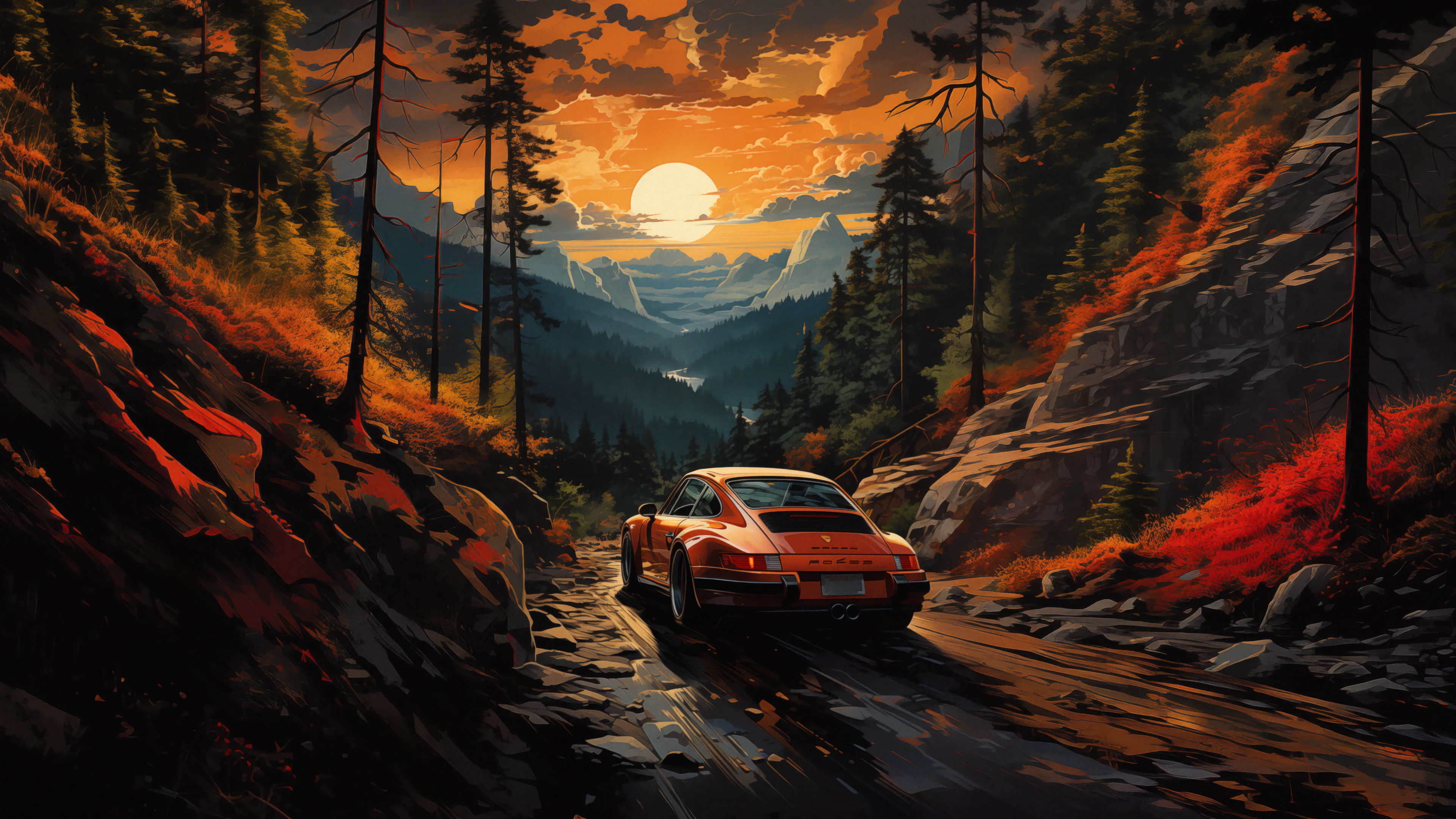 Fall 4k Drive 4K Ultra HD Sunset Drive Through Autumn Mountains