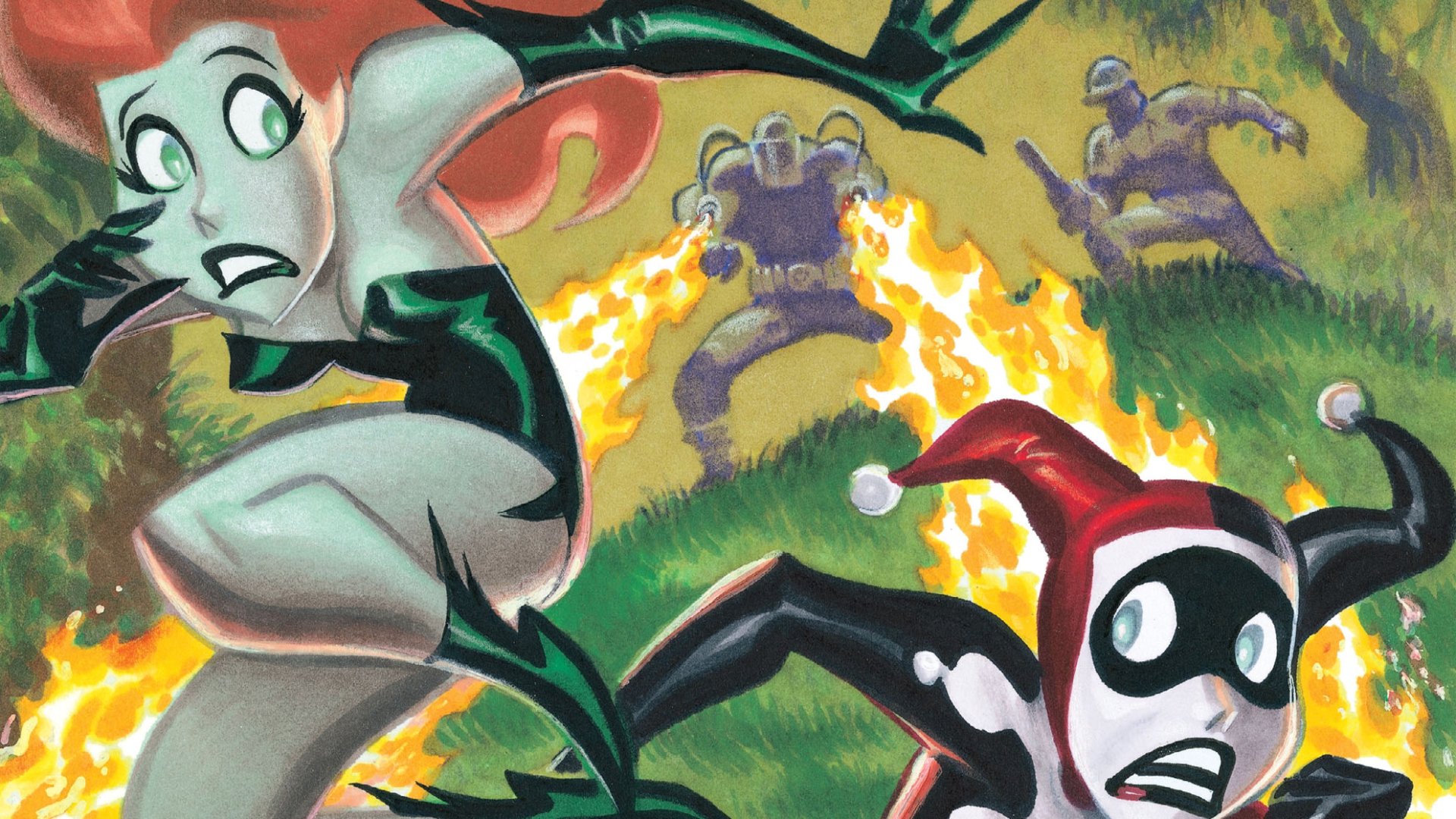 Download Comic Harley & Ivy HD Wallpaper by Bruce Timm