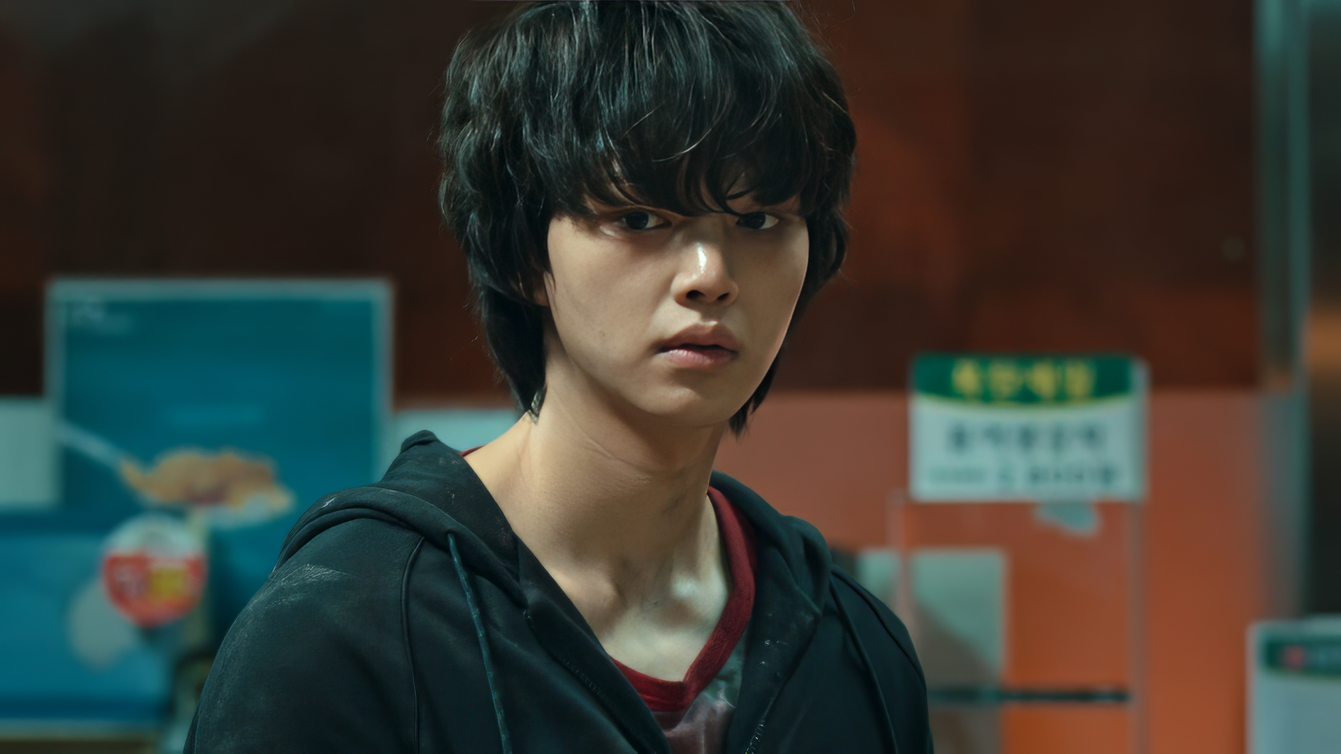 HD desktop wallpaper and background featuring a focused person from the show Sweet Home.