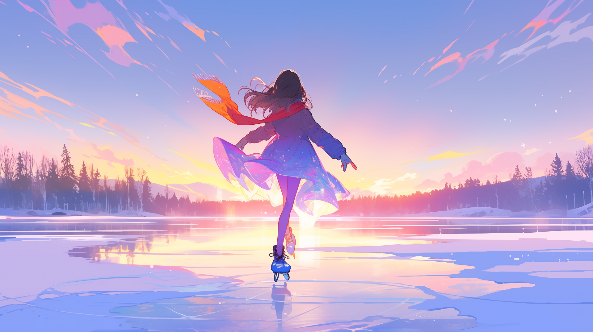 ice-skater-at-sunset-hd-original-wallpaper-by-laxmonaut